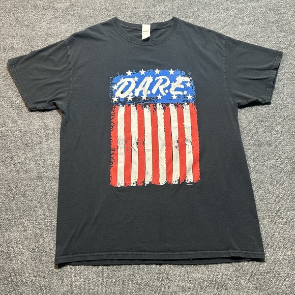 DARE Other - DARE Short Sleeve Crew Neck Graphic T-Shirt Adult Mens Size Large Black Illinois